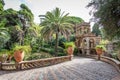 Ancient public Garden of Villa Comunale in Taormina, Sicily Royalty Free Stock Photo