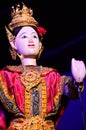 Ancient puppets toy or antique marionette thai style for playing acting on stage show thai people and foreign travelers travel