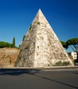 The ancient Pyramid of Cestius in Rome