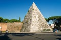 The ancient Pyramid of Cestius in Rome