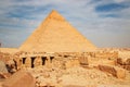 The ancient pyramid of Chefren in Giza, Egypt Royalty Free Stock Photo