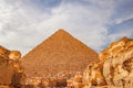 The ancient pyramid of Chefren in Giza, Egypt Royalty Free Stock Photo