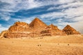 Ancient Pyramid of Mycerinus, Menkaura and the Pyramids of the Queens Menkaurev Giza, Egypt