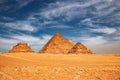 Ancient Pyramid of Mycerinus, Menkaura and the Pyramids of the Queens Menkaurev Giza, Egypt