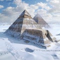 Ancient Pyramids in Snow, Egypt Pyramid in Winter, Global Cooling, Climate Change, Ice Age