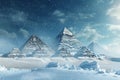 Ancient Pyramids in Snow, Egypt Pyramid in Winter, Global Cooling, Climate Change, Ice Age