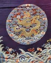 Ancient Qing Kesi Tapestry Antique Qianlong Empress Silk Dragon Robe Embroidered Polychrome Clouds Bats Pattern Wardrobe Fabric