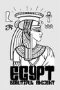 ancient queen in egypt with symbols and icons