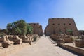 Ancient Ram Headed Sphinx statues at Karnak Temple Complex near Luxor Royalty Free Stock Photo