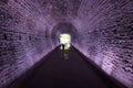 Ancient Rarilway Tunnel lighted in Purple, Brockville, Canada