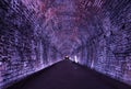 Ancient Rarilway Tunnel lighted in Purple, Brockville, Ontario,