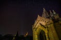 Ancient red brick temple under stars Royalty Free Stock Photo