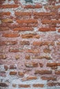 An Old red brick wall with inaccurate masonry geometry, background or texture Royalty Free Stock Photo