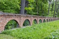 Ancient red bricks fence in manor park, Lihuania Royalty Free Stock Photo