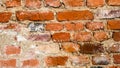 Ancient red clay brick wall, texture for background Royalty Free Stock Photo