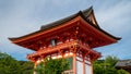 Ancient red pagoda in Kiyomizu-dera shrine, Kyoto Royalty Free Stock Photo