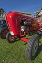 Ancient red porsche tractor details Royalty Free Stock Photo