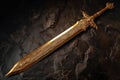 Ancient relic sword gold. Generate Ai