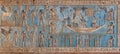 Ancient relief of Hathor temple in Dendera, Upper Egypt Royalty Free Stock Photo