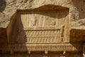 Ancient relief of the necropolis Naqsh-e Rustam near ruins of Pe Royalty Free Stock Photo