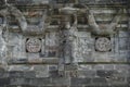 Blitar, East Java, Indonesia - April 25th, 2021 : Ancient relief on the stone of penataran temple, Blitar, East Java Indonesia