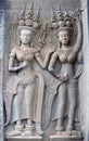 Ancient reliefs at Angkor Wat Temple, Cambodia