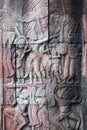 Ancient reliefs at Angkor Wat Temple, Cambodia