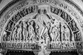 Ancient religious barelief in Vezelay basilique, Burgundy, Franc