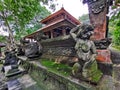 Ancient religious figures at a balinese hindu temple on Bali island in Indonesia