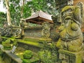 Ancient religious figures at a balinese hindu temple on Bali island in Indonesia