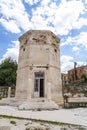 Ancient remains of the Roman Agora, marketplace built in Roman period in plaka district of Athens, Greece