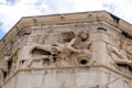 Ancient remains of the Roman Agora, marketplace built in Roman period in plaka district of Athens, Greece