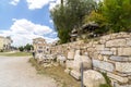 Ancient remains of the Roman Agora, marketplace built in Roman period in plaka district of Athens, Greece