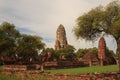 Ancient remains of Wat Ratchaburana temple in the Ayutthaya Hist