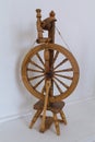 Ancient retro wooden spinning wheel