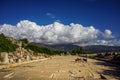 Ancient road with dogs of ancient city of Xanthos - Letoon Xantos, Xhantos, Xanths in Kas, Antalya ,Turkey.