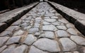 Ancient road made out of cobblestone closeup photo Royalty Free Stock Photo