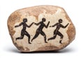 ancient rock art depicting running figures