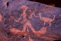 ancient rock carving petroglyphs of prehistoric people with animals rock art ,talampaya national park la rioja argentina