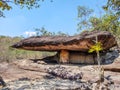 The ancient rock naturally occurring but modified by a human Royalty Free Stock Photo