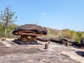 The ancient rock naturally occurring but modified by a human Royalty Free Stock Photo