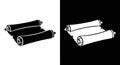 Ancient Rolled Scroll Icon Vector - Black and White Versions Royalty Free Stock Photo