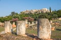 The Ancient Roman Agora of Athens, looking towards the Acropolis