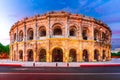 Ancient Roman amphitheater in Nimes, France. Impressive and historic Royalty Free Stock Photo