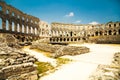 Ancient Roman Amphitheater in Pula, Croatia Royalty Free Stock Photo