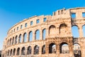 Ancient Roman Amphitheater; Pula, Croatia Royalty Free Stock Photo