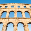 Ancient Roman Amphitheater; Pula, Croatia Royalty Free Stock Photo