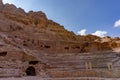 Ancient Roman amphitheater in the Rose City of Petra, Jordan Royalty Free Stock Photo