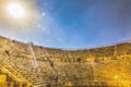 Ancient Roman Amphitheater Sun Jerash Jordan Royalty Free Stock Photo
