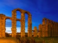 Ancient roman aqueduct in evening Royalty Free Stock Photo
